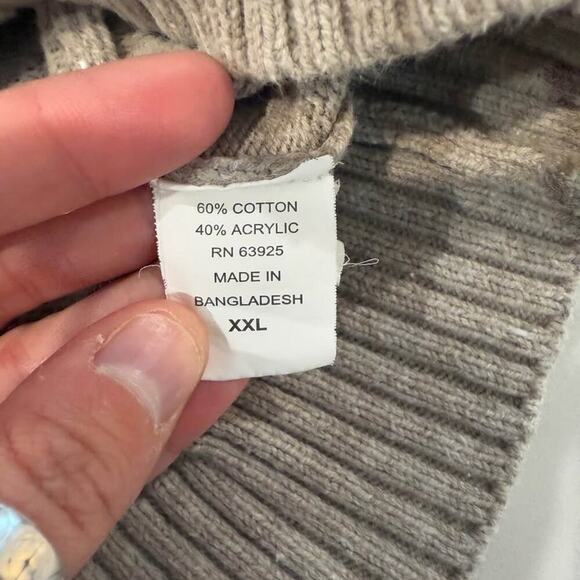 Method Pullover Tan Knit Long Sleeve Shawl Neck Sweater Mens XXL Casual Workwear - Picture 6 of 7